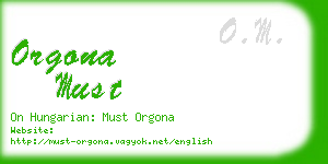 orgona must business card